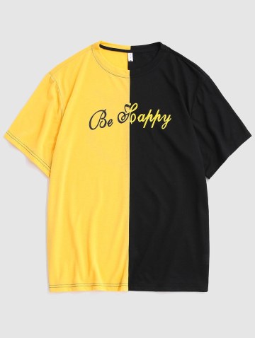 Be Happy Two Tone Face T-shirt