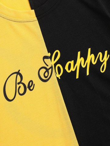 Be Happy Two Tone Face T-shirt