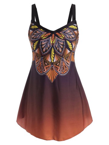 Bohemian Ombre Backless Tankini Swimwear