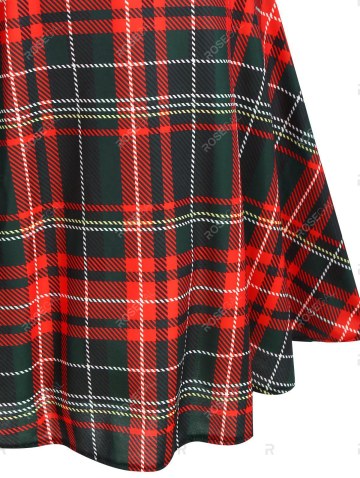 Bow Tie Plaid Vintage Midi Dress