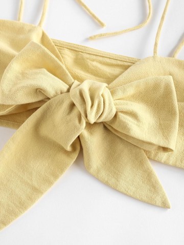 Bowknot Tie Shoulder Crop Cami Top