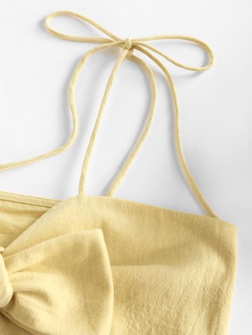 Bowknot Tie Shoulder Crop Cami Top