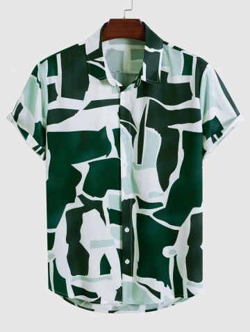 Button Up Geo Print Casual Shirt