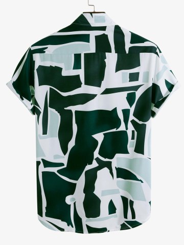 Button Up Geo Print Casual Shirt