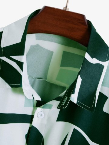 Button Up Geo Print Casual Shirt