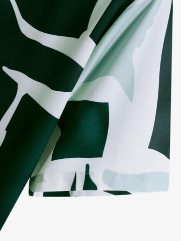 Button Up Geo Print Casual Shirt