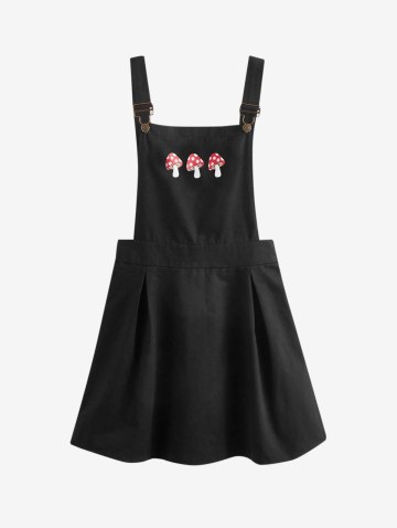 Casual Mushroom Patterned Overall Mini Dress