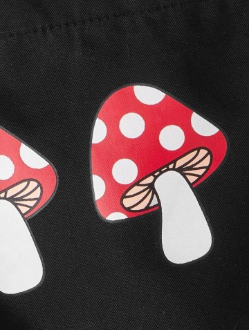 Casual Mushroom Patterned Overall Mini Dress