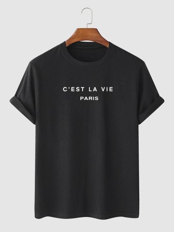C'est La Vie Paris T Shirt With Sweat Shorts Two Piece Set