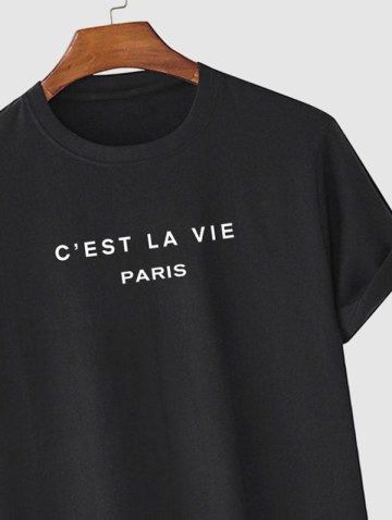 C'est La Vie Paris T Shirt With Sweat Shorts Two Piece Set