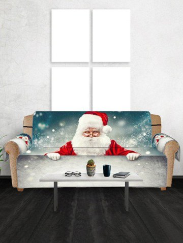 Christmas Santa Claus Snow Patterned Couch Cover