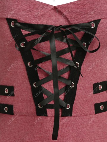 Cold Shoulder Lace-up High Low Gothic Dress