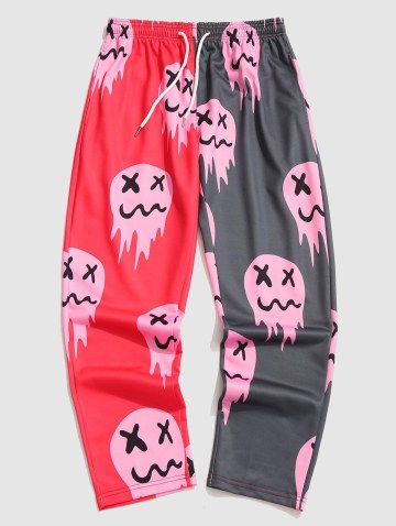 Colorblock Drip Face Print Pants