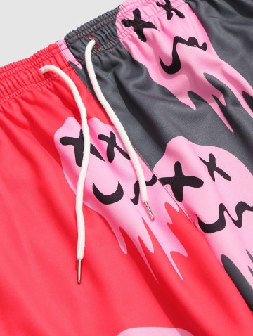 Colorblock Drip Face Print Pants