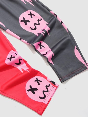 Colorblock Drip Face Print Pants