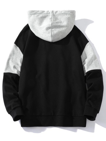 Colorblock Letter Print Hoodie