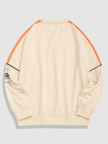 Colorblock Patch Letter Graphic Sweatshirt