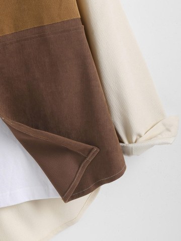 Colorblock Spliced Long Sleeve Shirt