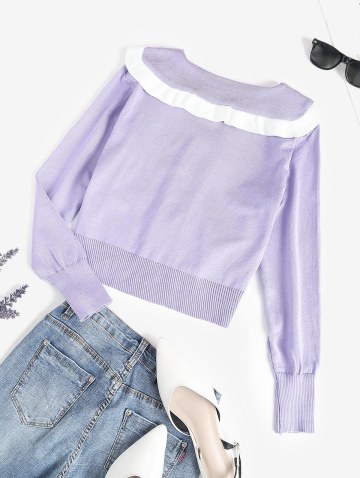 Contrast Knit Single Breasted Cardigan