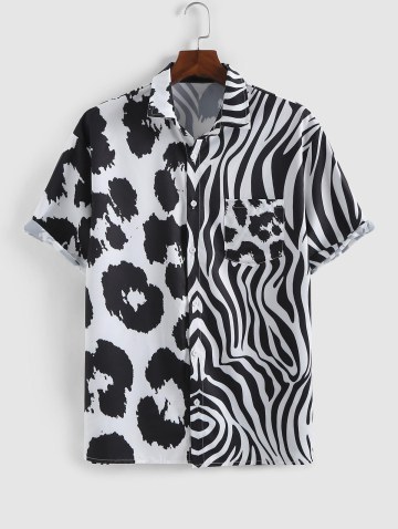 Cow And Zebra Print Pocket Shirt