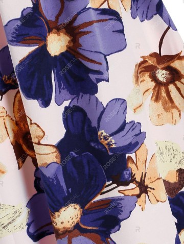 Criss Cross High Waist Floral Print Dress