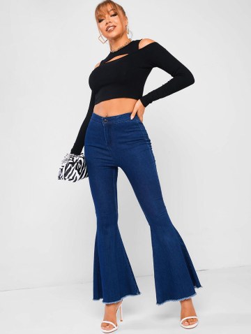 Cutout Open Shoulder Cropped Tee