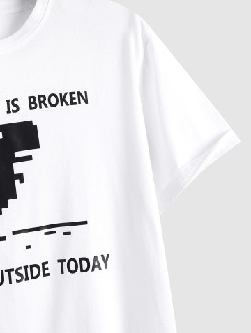 Digital Dinosaur Slogan Print Graphic T-shirt