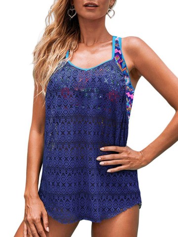 Double Up Geometry Swim Top