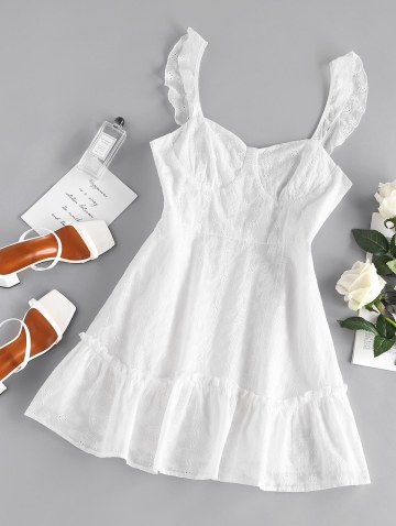 Embroidered Floral Cupped Mini Dress