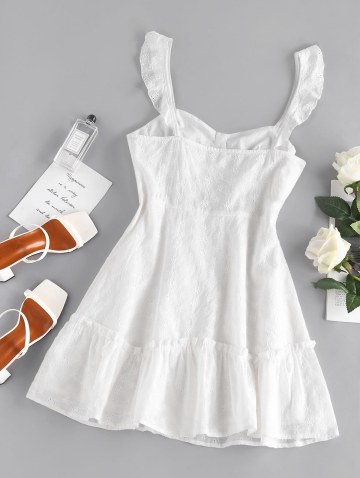 Embroidered Floral Cupped Mini Dress