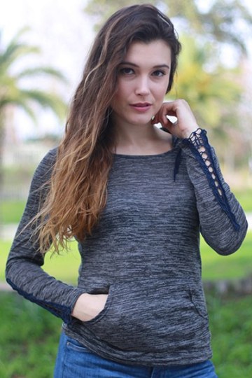 Fashionable Hollow Out Skinny Long Sleeve Hoodie For Women