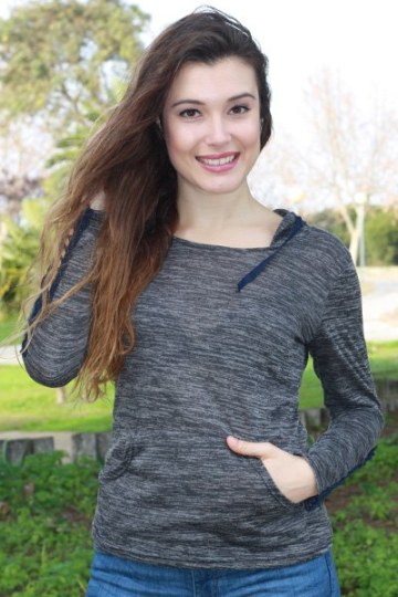 Fashionable Hollow Out Skinny Long Sleeve Hoodie For Women