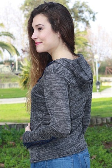 Fashionable Hollow Out Skinny Long Sleeve Hoodie For Women