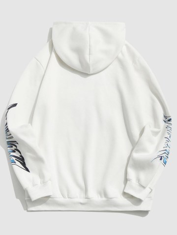 Fleece-lined Enjoying Flying Graphic Hoodie