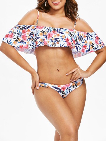 Floral Flounce Cami Bikini Set