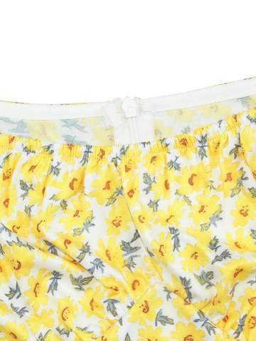 Flower Print Belted Off Shoulder Layered Wide Leg Romper