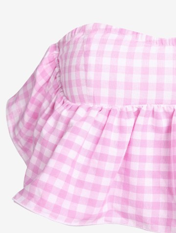 Gingham Flounce Bandeau Skirt Set