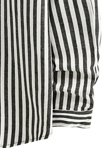 Half Button Vertical Striped Shirt