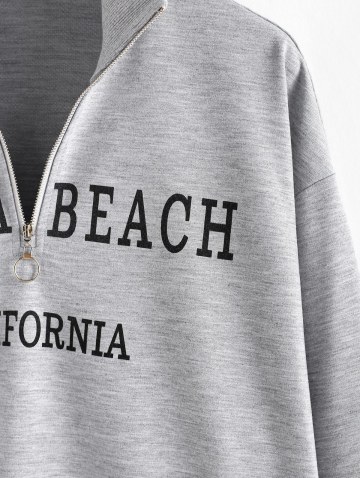 Half Zip California Graphic Pocket Sweatshirt