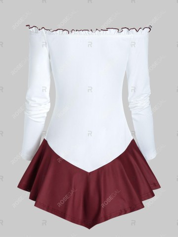 Halloween Death Print Off The Shoulder T-shirt