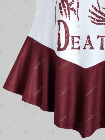 Halloween Death Print Off The Shoulder T-shirt