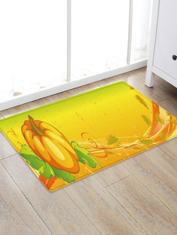Halloween Pumpkin Leaves Pattern Anti-skid Flannel Area Rug