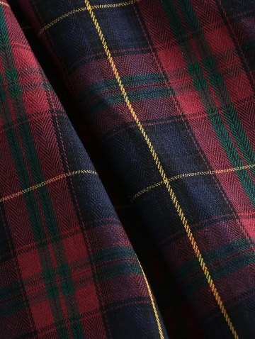 High Waist Plaid Pleated Mini Skirt