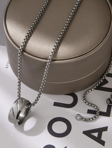 Hip Hop Ring Pendant Necklace