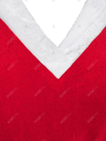 Hooded Christmas Velvet Lace Up Dress