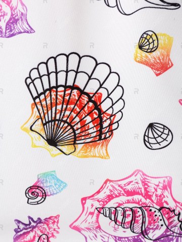 Lace Panel Marine Life Print Tank Top