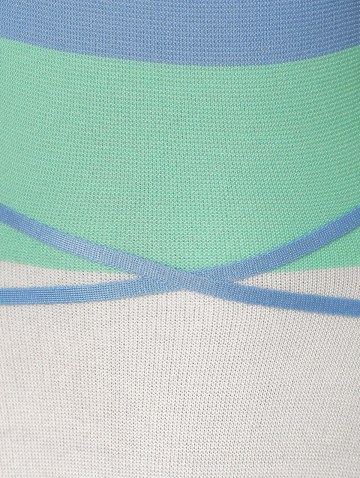 Ladder Colorblock Tie Open Back Knit Dress