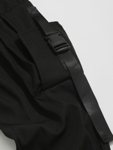 Large Pocket Buckle Design Jogger Cargo Pants