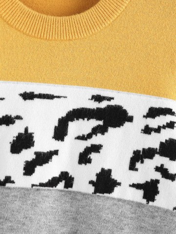 Leopard Colorblock Jumper Sweater