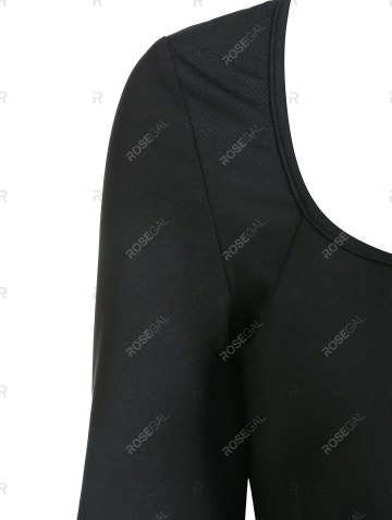 Long Sleeve Lace-up Front Cropped T-shirt